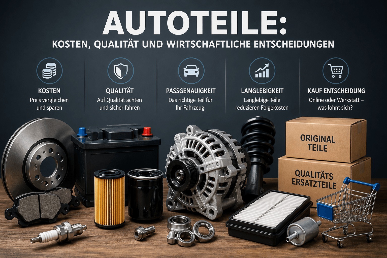 Autoteile Vergleich mit Fokus auf Kosten, Qualität und wirtschaftliche Entscheidungen beim Fahrzeug