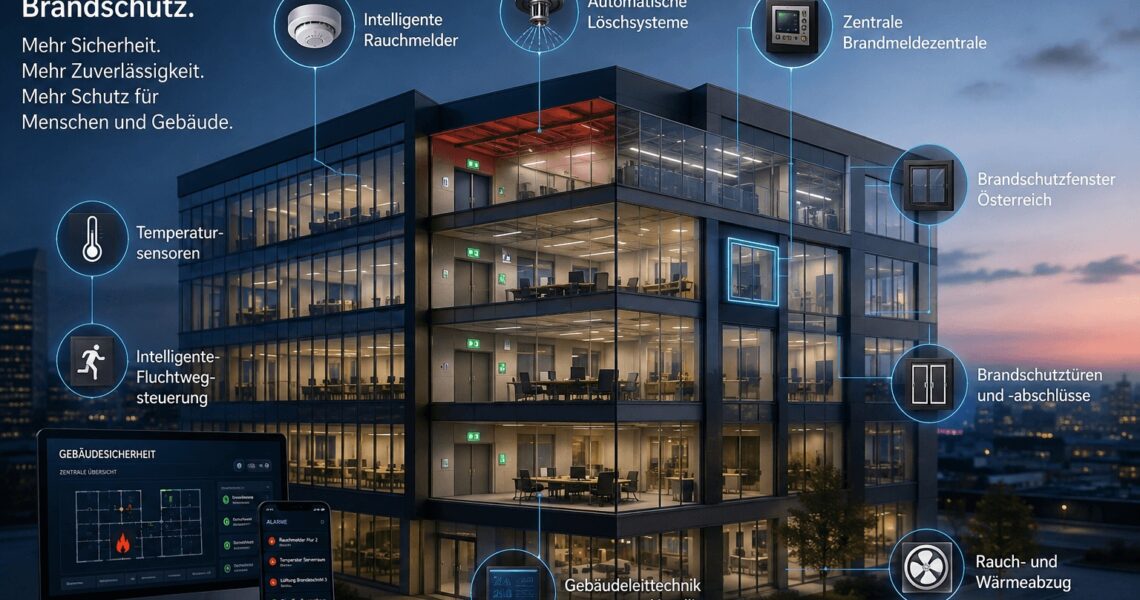 Intelligente Gebäudesicherheit mit digitalem Brandschutz, Sensorik und Smart-Building-Technologie